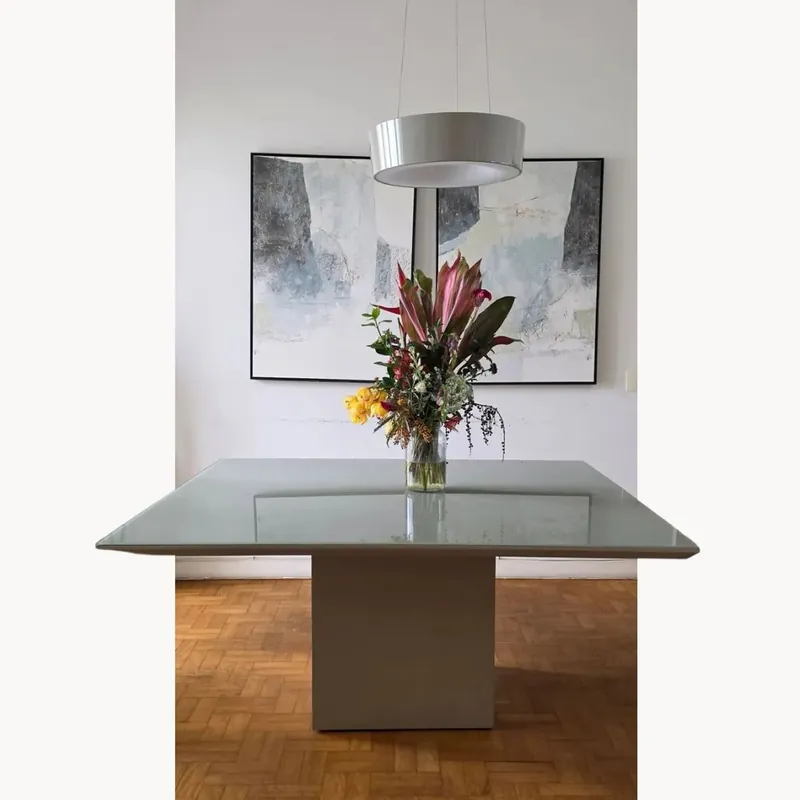 Mesa de Jantar Clami com Tampo de Vidro, mesa de jantar